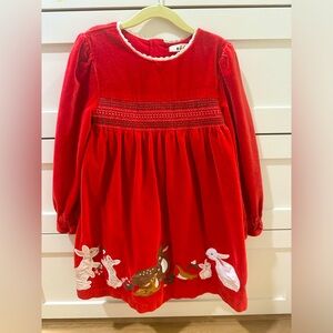 Mini Boden Red Velvet Dress